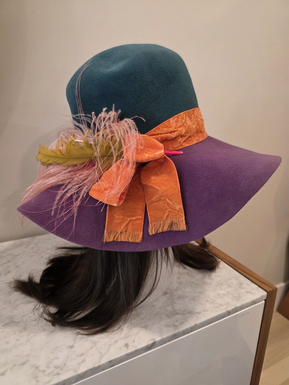 Lola Hats Felt And Feather Hat